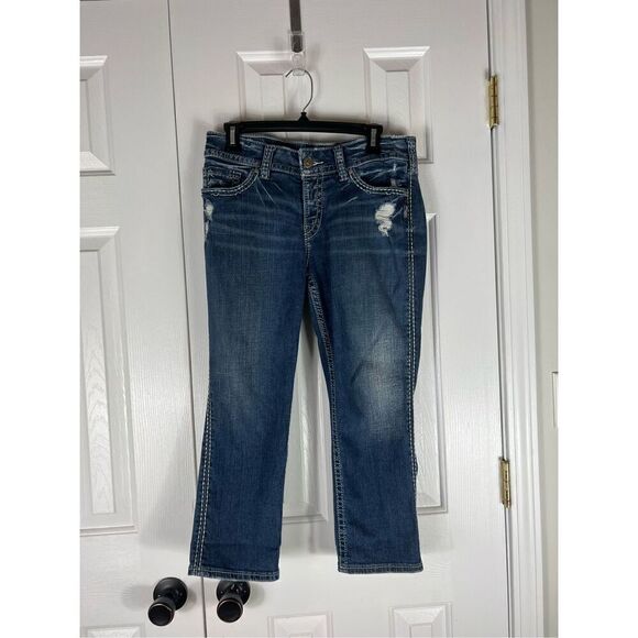 Silver Suki Womens Capri Jean Size 32/22.5 - Picture 1 of 6